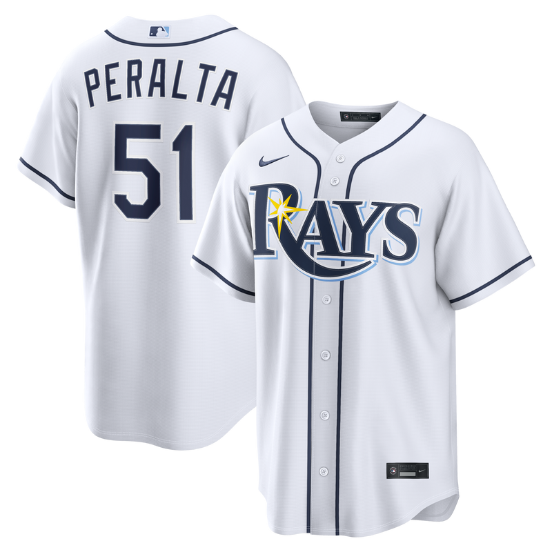 Freddy Peralta Tampa Bay Rays Baseball Jersey, White Sportswear Jersey Shirt, Lightweight Breathable Athletic Jersey, Casual Gift for Men