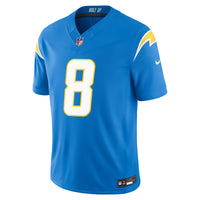 Omarion Hampton Los Angeles Chargers Football Jersey, Blue Sportswear Jersey Shirt, Lightweight Breathable Athletic Jersey, Casual Gift for Men