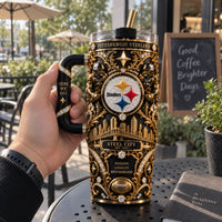 PIT Steel City Heritage - Ornate Gold Emblem Tumbler