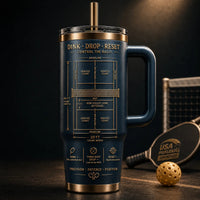 Dink, Drop, Reset - Pickleball Court Blueprint Tumbler