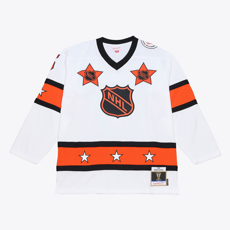 Denis Potvin White 1976 NHL All-Star Game Power Play Hockey Jersey, Sportswear Jersey Shirt, Long Sleeve Hockey Jersey, Casual Gift for Men