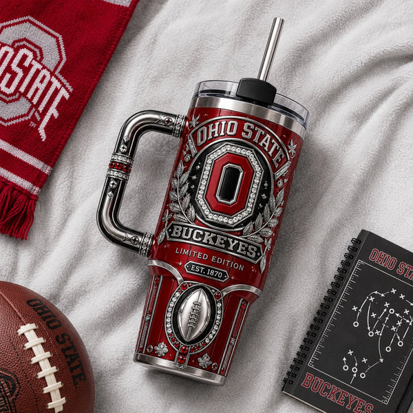 OSU Heritage Crest - Scarlet and Silver Drinkware Composition - main