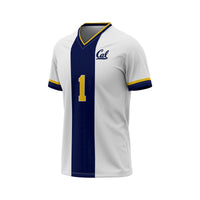 Cal Bears Soccer Jersey, White Fashion Lightweight Sportswear Jersey Shirt, Lightweight Breathable Athletic Jersey, Casual Gift for Men