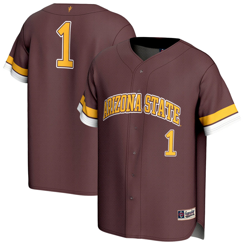 Arizona State Sun Devils Baseball Jersey, Maroon Fashion Sportswear Jersey Shirt, Lightweight Breathable Athletic Jersey, Casual Gift for Men