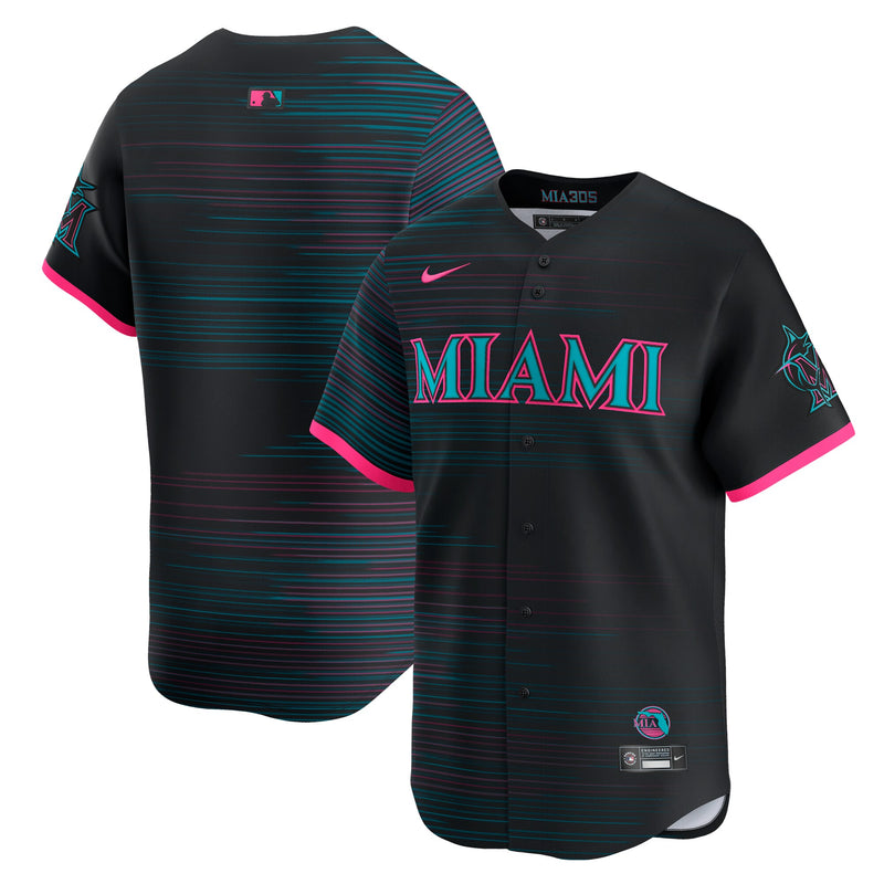Miami Marlins Baseball Jersey, Black Limited Sportswear Jersey Shirt, Lightweight Breathable Athletic Jersey, Casual Gift for Men