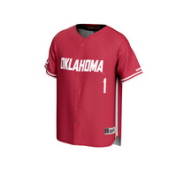 Oklahoma Sooners Baseball Jersey, Crimson Sportswear Jersey Shirt, Lightweight Breathable Athletic Jersey, Casual Gift for Men, Style 201180014