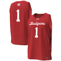 Wisconsin Badgers Basketball Jersey, Red Replica Game Sportswear Jersey Shirt, Sleeveless Athletic Tank Jersey, Casual Gift for Men