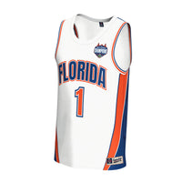 Florida Gators 2025 NCAA Basketball Jersey, White Fashion Sportswear Jersey Shirt, Sleeveless Athletic Tank Jersey, Casual Gift for Men