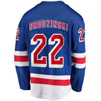 Jonny Brodzinski New York Rangers Hockey Jersey, Blue Breakaway Sportswear Jersey Shirt, Long Sleeve Hockey Sweater Jersey, Casual Gift for Men