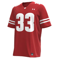 Wisconsin Badgers Football Jersey, Red Sportswear Jersey Shirt, Lightweight Breathable Athletic Jersey, Casual Gift for Men, Style 202356321