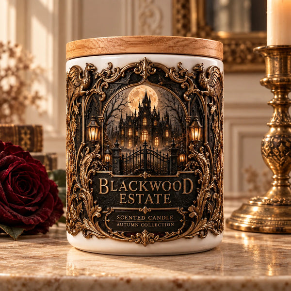 Blackwood Estate - Moonlit Gothic Manor in Relief and Gold - main