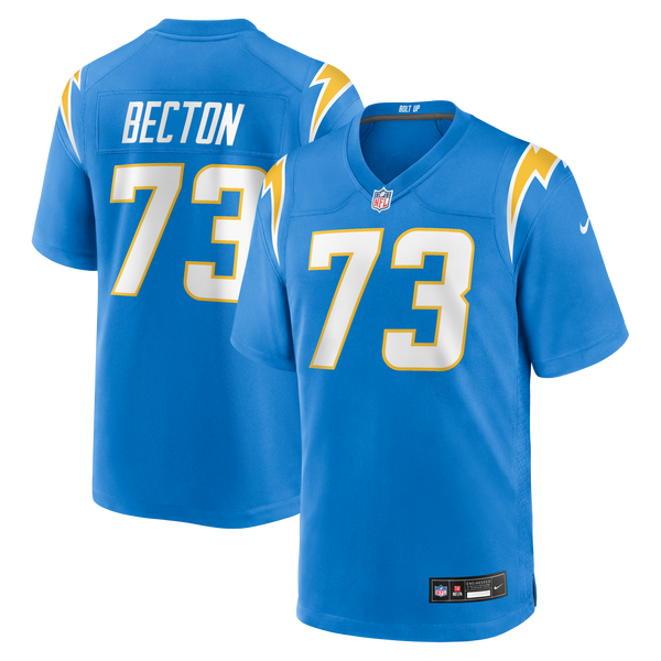 Los Angeles Chargers Mekhi Becton Powder Blue Team Game Jersey