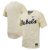 Ole Miss Rebels Baseball Jersey, Cream Replica Sportswear Jersey Shirt, Lightweight Breathable Athletic Jersey, Casual Gift for Men
