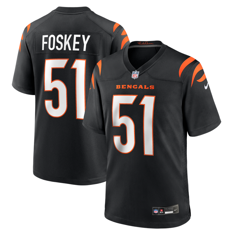 Isaiah Foskey Cincinnati Bengals Football Jersey, Black Sportswear Jersey Shirt, Lightweight Breathable Athletic Jersey, Casual Gift for Men
