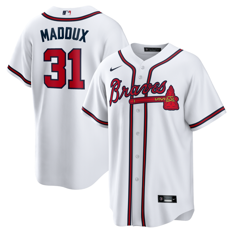 Greg Maddux Atlanta Braves Baseball Jersey, White Replica Sportswear Jersey Shirt, Lightweight Breathable Athletic Jersey, Casual Gift for Men