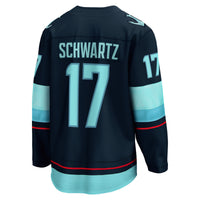 Jaden Schwartz Seattle Kraken Hockey Jersey, Navy Breakaway Home Sportswear Jersey Shirt, Long Sleeve Hockey Sweater Jersey, Casual Gift for Men