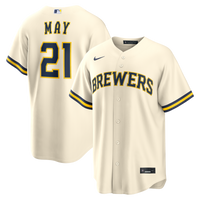 Dustin May Milwaukee Brewers Baseball Jersey, Cream Replica Sportswear Jersey Shirt, Lightweight Breathable Athletic Jersey, Casual Gift for Men