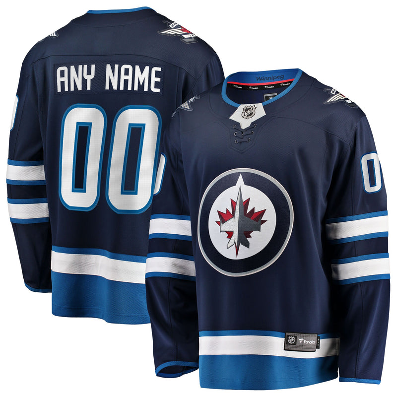 Winnipeg Jets Hockey Jersey, Blue Breakaway Home Sportswear Jersey Shirt, Long Sleeve Hockey Sweater Jersey, Casual Gift for Men, Style 2791517