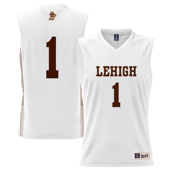 #1 Lehigh Mountain Hawks Lightweight Basketball Jersey - White