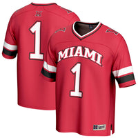 Miami University RedHawks Football Jersey, Red Fashion Sportswear Jersey Shirt, Lightweight Breathable Athletic Jersey, Casual Gift for Men