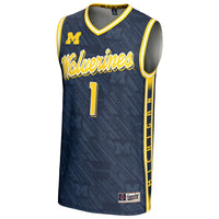 Michigan Wolverines Basketball Jersey, Navy Sportswear Jersey Shirt, Sleeveless Athletic Tank Jersey, Casual Gift for Men, Style 201516382