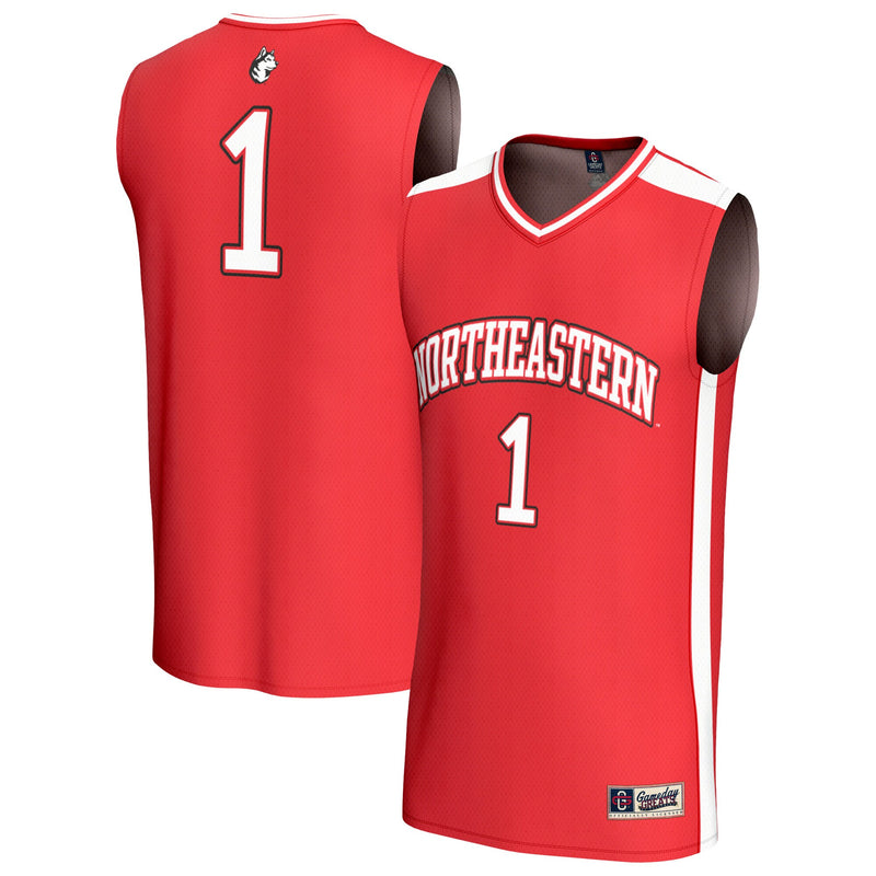 Northeastern Huskies Basketball Jersey, Red Fashion Lightweight Sportswear Jersey Shirt, Sleeveless Athletic Tank Jersey, Casual Gift for Men