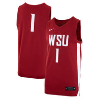Washington State Cougars Logo Basketball Jersey, Crimson Replica Sportswear Jersey Shirt, Sleeveless Athletic Tank Jersey, Casual Gift for Men