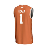 Texas Longhorns Basketball Jersey, Orange Sportswear Jersey Shirt, Sleeveless Athletic Tank Jersey, Casual Gift for Men, Style 201346805
