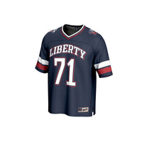 Liberty Flames Lightweight Football Jersey, Navy Fashion Sportswear Jersey Shirt, Lightweight Breathable Athletic Jersey, Casual Gift for Men