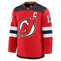 Nico Hischier New Jersey Devils Hockey Jersey, Red Premium Home Sportswear Jersey Shirt, Long Sleeve Hockey Sweater Jersey, Casual Gift for Men