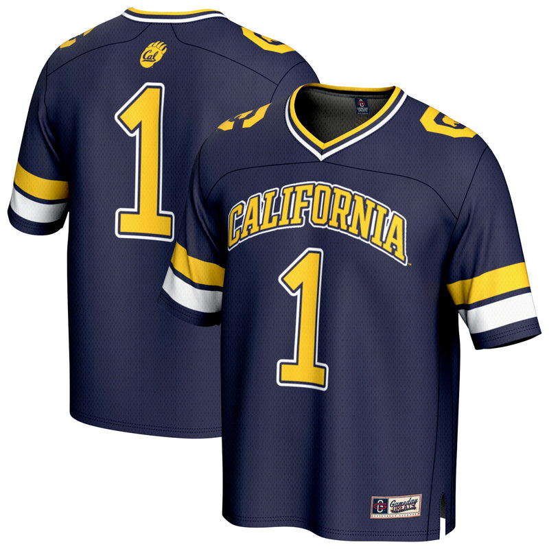 Cal Bears Collegiate Football Jersey, Navy Fashion Sportswear Jersey Shirt, Lightweight Breathable Athletic Jersey, Casual Gift for Men