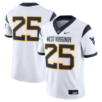 West Virginia Mountaineers Football Jersey, White Game Sportswear Jersey Shirt, Lightweight Breathable Athletic Jersey, Casual Gift for Men