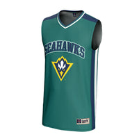 UNC Wilmington Seahawks Basketball Jersey, Teal Sportswear Jersey Shirt, Sleeveless Athletic Tank Jersey, Casual Gift for Men