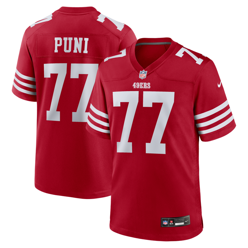 Dominick Puni San Francisco 49ers Football Jersey, Scarlet Sportswear Jersey Shirt, Lightweight Breathable Athletic Jersey, Casual Gift for Men