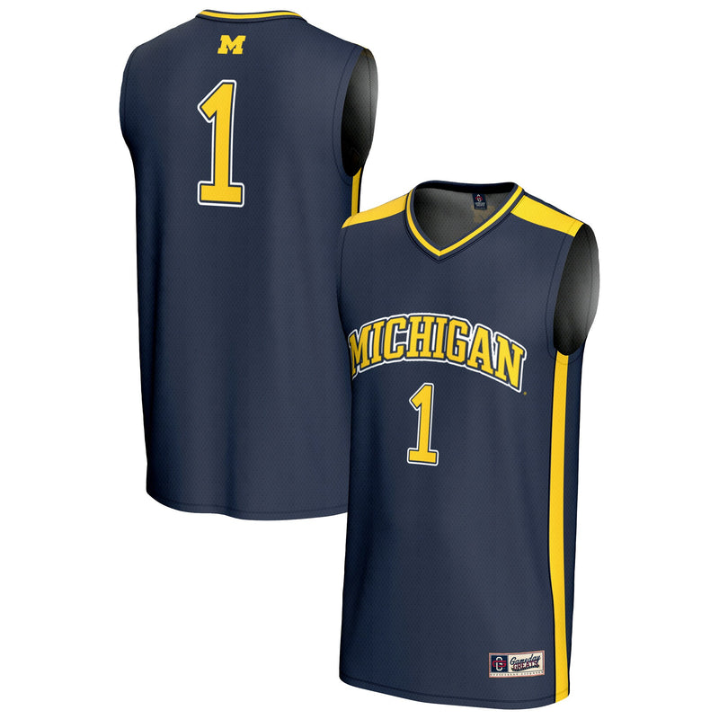 Michigan Wolverines Basketball Jersey, Navy Sportswear Jersey Shirt, Sleeveless Athletic Tank Jersey, Casual Gift for Men, Style 202219757