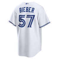 Shane Bieber Toronto Blue Jays Baseball Jersey, White Sportswear Jersey Shirt, Lightweight Breathable Athletic Jersey, Casual Gift for Men
