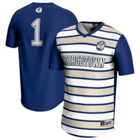 Georgetown Hoyas Soccer Jersey, Navy Fashion Lightweight Sportswear Jersey Shirt, Lightweight Breathable Athletic Jersey, Casual Gift for Men