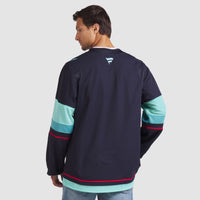Seattle Kraken Hockey Jersey, Blue Premium Home Sportswear Jersey Shirt, Long Sleeve Hockey Sweater Jersey, Casual Gift for Men