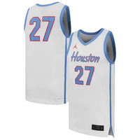 Houston Cougars Basketball Jersey, White Replica Sportswear Jersey Shirt, Sleeveless Athletic Tank Jersey, Casual Gift for Men