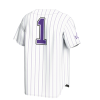 TCU Horned Frogs Lightweight Baseball Jersey, White Fashion Sportswear Jersey Shirt, Lightweight Breathable Athletic Jersey, Casual Gift for Men