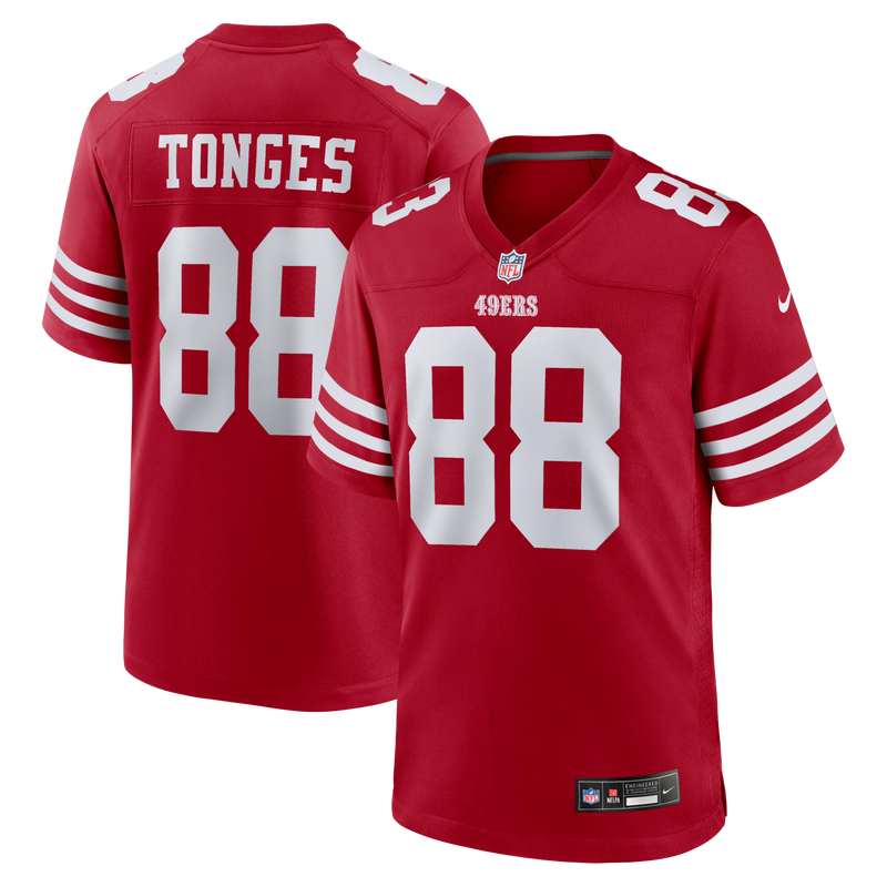 Jake Tonges San Francisco 49ers Football Jersey, Scarlet Sportswear Jersey Shirt, Lightweight Breathable Athletic Jersey, Casual Gift for Men