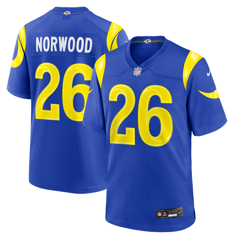 Drey Norwood Los Angeles Rams Football Jersey, Royal Game Sportswear Jersey Shirt, Lightweight Breathable Athletic Jersey, Casual Gift for Men