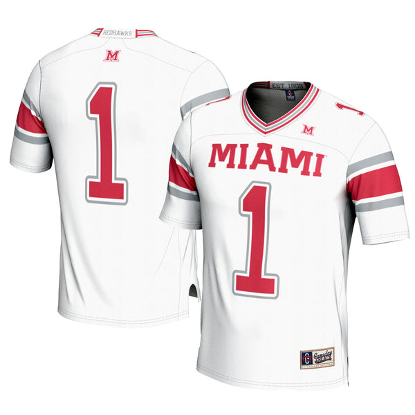 #1 Miami University RedHawks Football Jersey - White