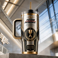 Penske Legacy - Gold and Graphite Trophy Emblem Tumbler