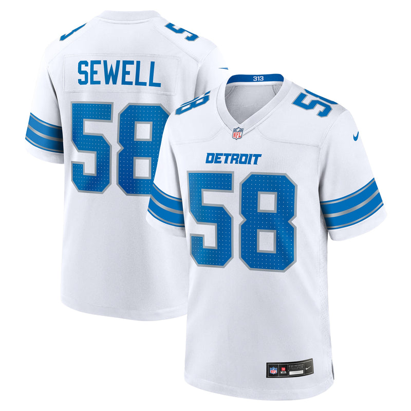 Penei Sewell Detroit Lions Football Jersey, White Game Sportswear Jersey Shirt, Lightweight Breathable Athletic Jersey, Casual Gift for Men