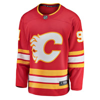 Nazem Kadri Calgary Flames Hockey Jersey, Red Breakaway Home Sportswear Jersey Shirt, Long Sleeve Hockey Sweater Jersey, Casual Gift for Men