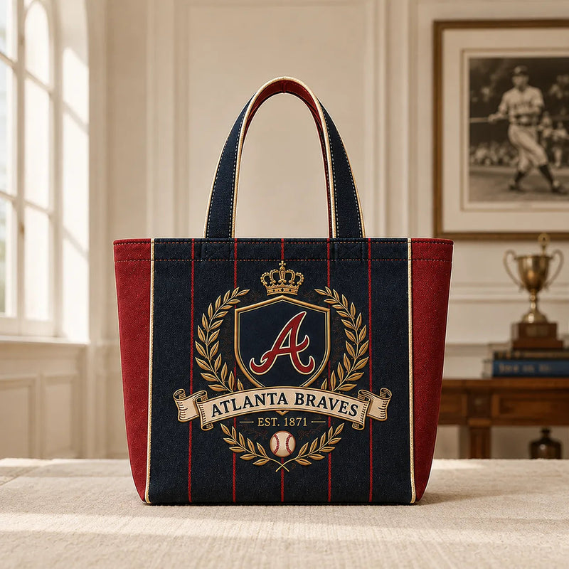 ATL Crest - Heritage Emblem Tote in Navy and Red