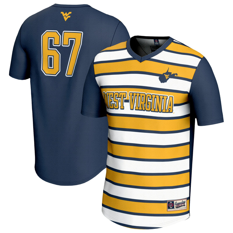 West Virginia Mountaineers Lightweight Soccer Jersey, Navy Sportswear Jersey Shirt, Lightweight Breathable Athletic Jersey, Casual Gift for Men