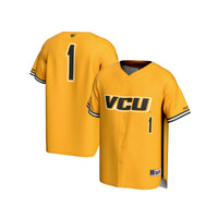 VCU Rams Baseball Jersey, Gold Fashion Lightweight Sportswear Jersey Shirt, Lightweight Breathable Athletic Jersey, Casual Gift for Men