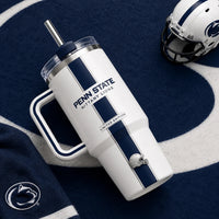 PSU Center Stripe - Navy and White Tumbler Composition